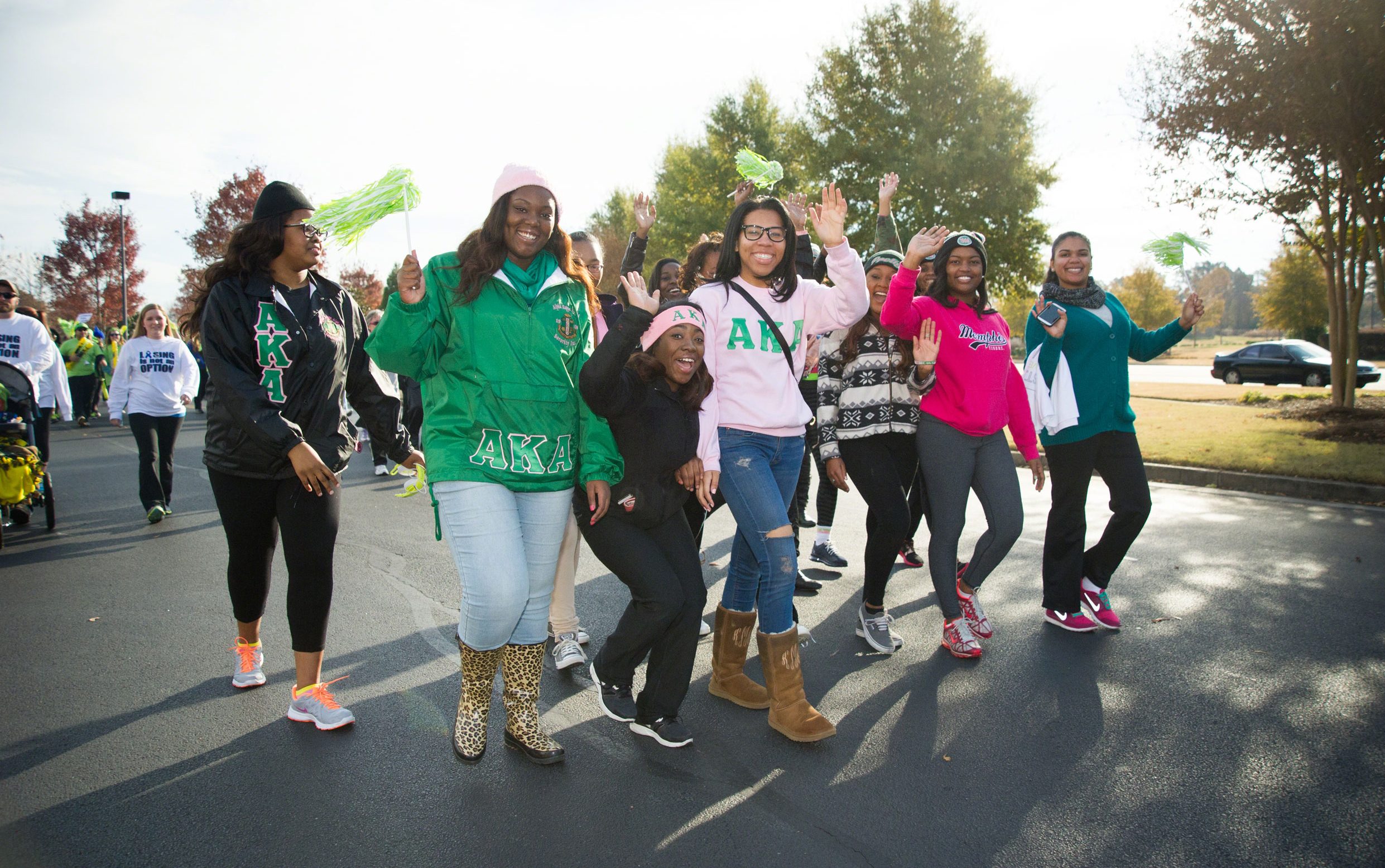 aka-walk-00174599-131 AKA sorority members cheer as they walk in the Give thanks. Walk.