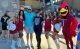 Arizona Cardinals cheerleaders and mascot poseat the St. Jude Walk Run in Phoenix. 