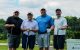 Golfers on the green at the St. Jude Fairways for Hope tournament in Fort Washington, Pennsylvania. 
